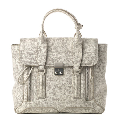3.1 Phillip Lim Shark Embossed Textured Calfskin Large Pashli Satchel Ivory Dove 1 of 14