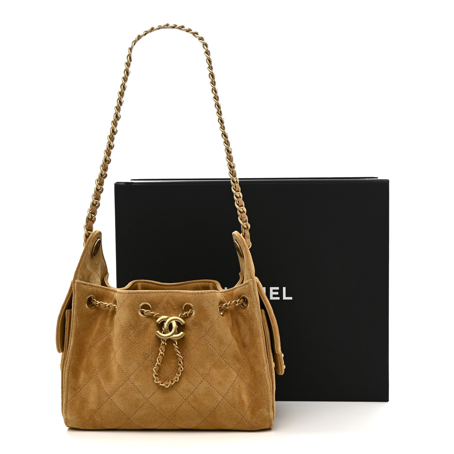 Chanel Suede Quilted Mini Chanel 25 Handbag Beige 12 of 12