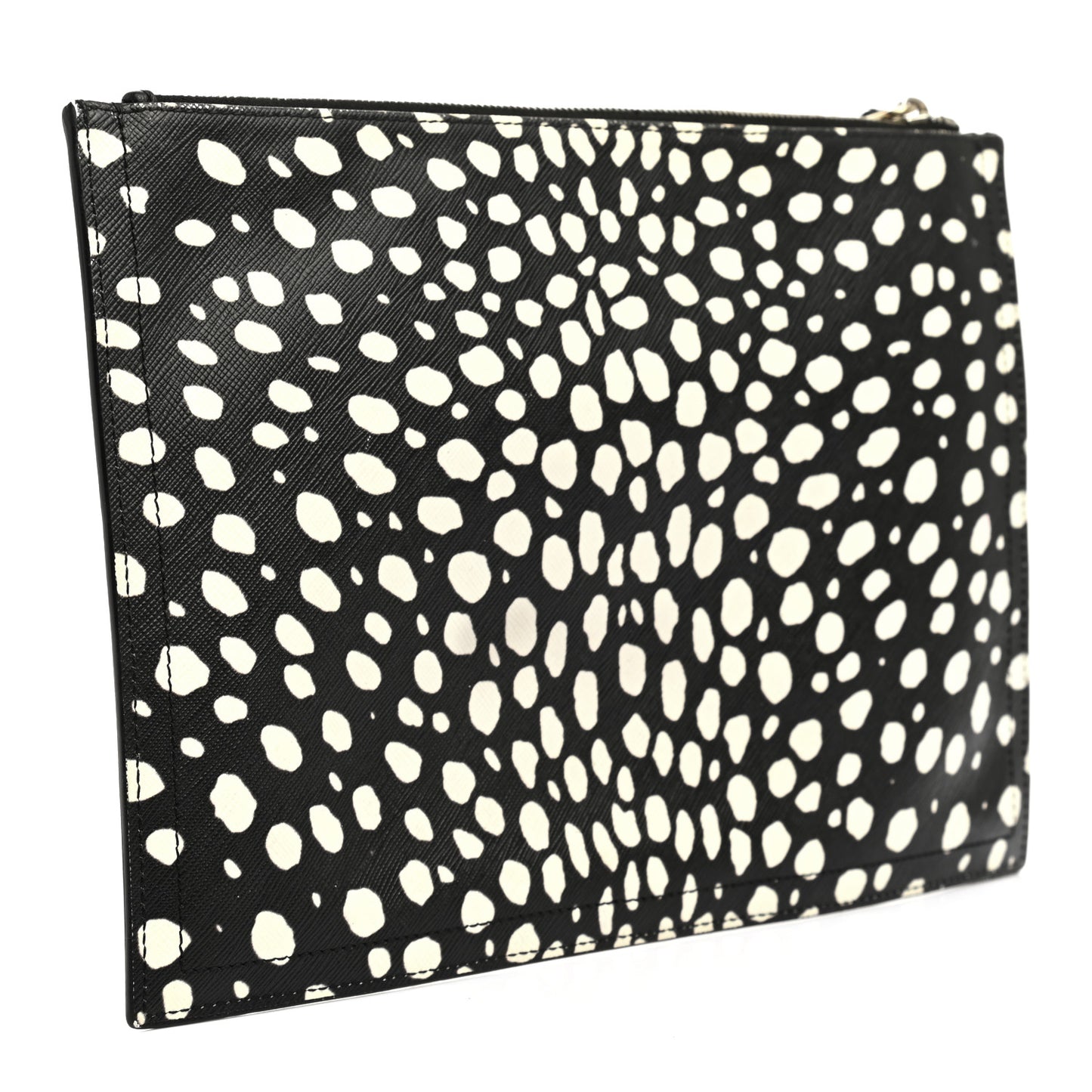 Coated Canvas Pouch Black White