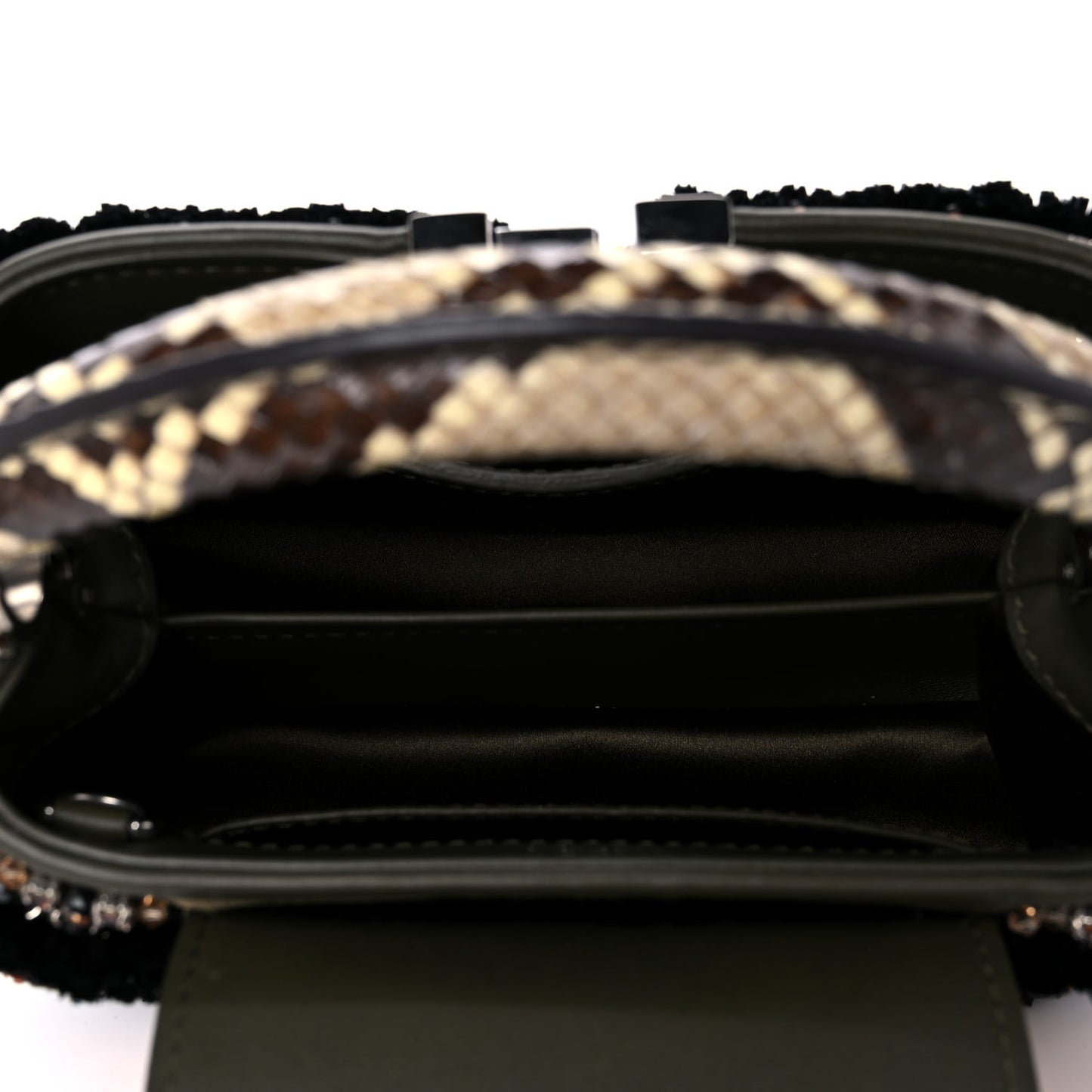 Calfskin Python Crystal Raffia Capucines Mini Masai Multicolor