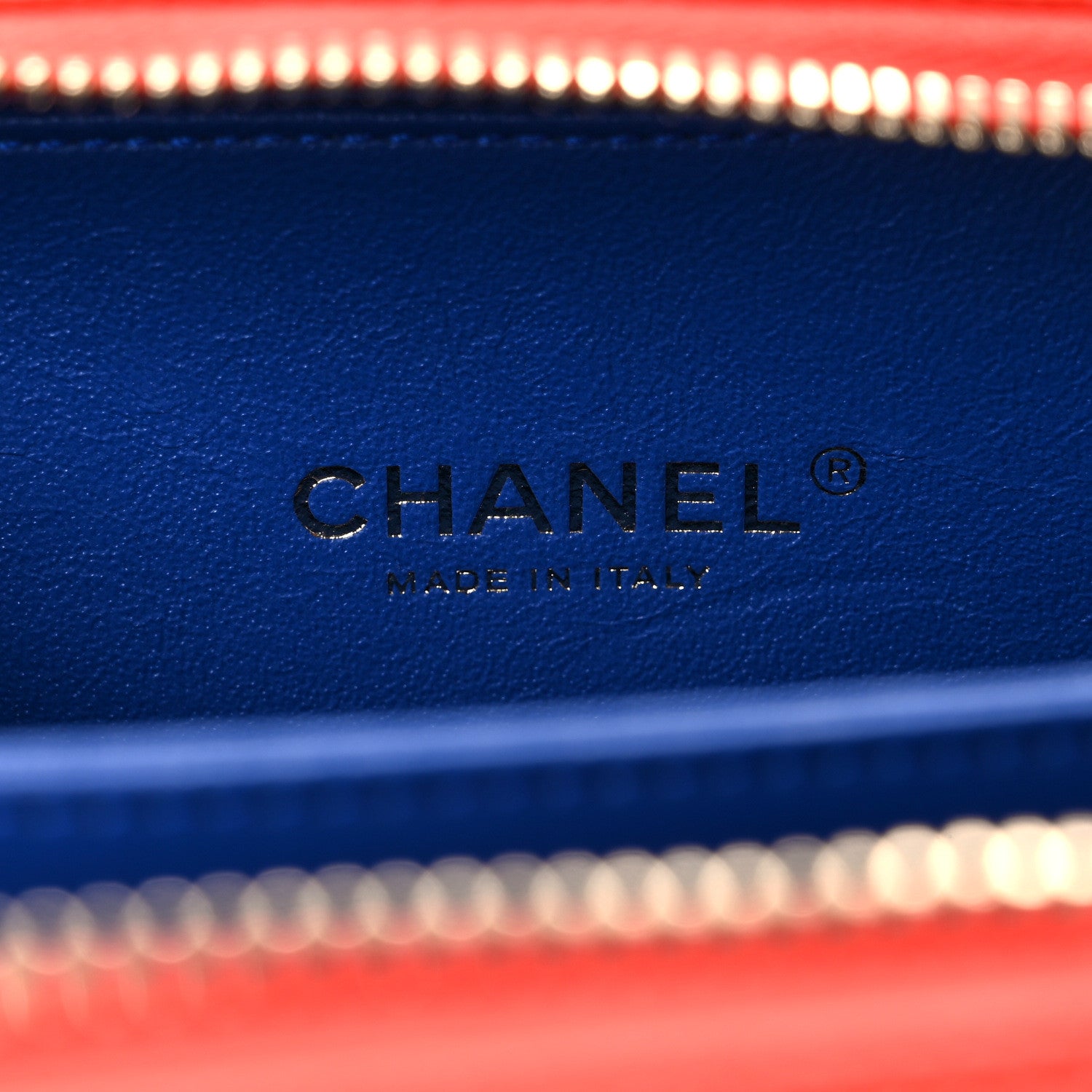 Chanel Caviar Quilted Small CC Filigree Vanity Case Blue White Red 6 of 10