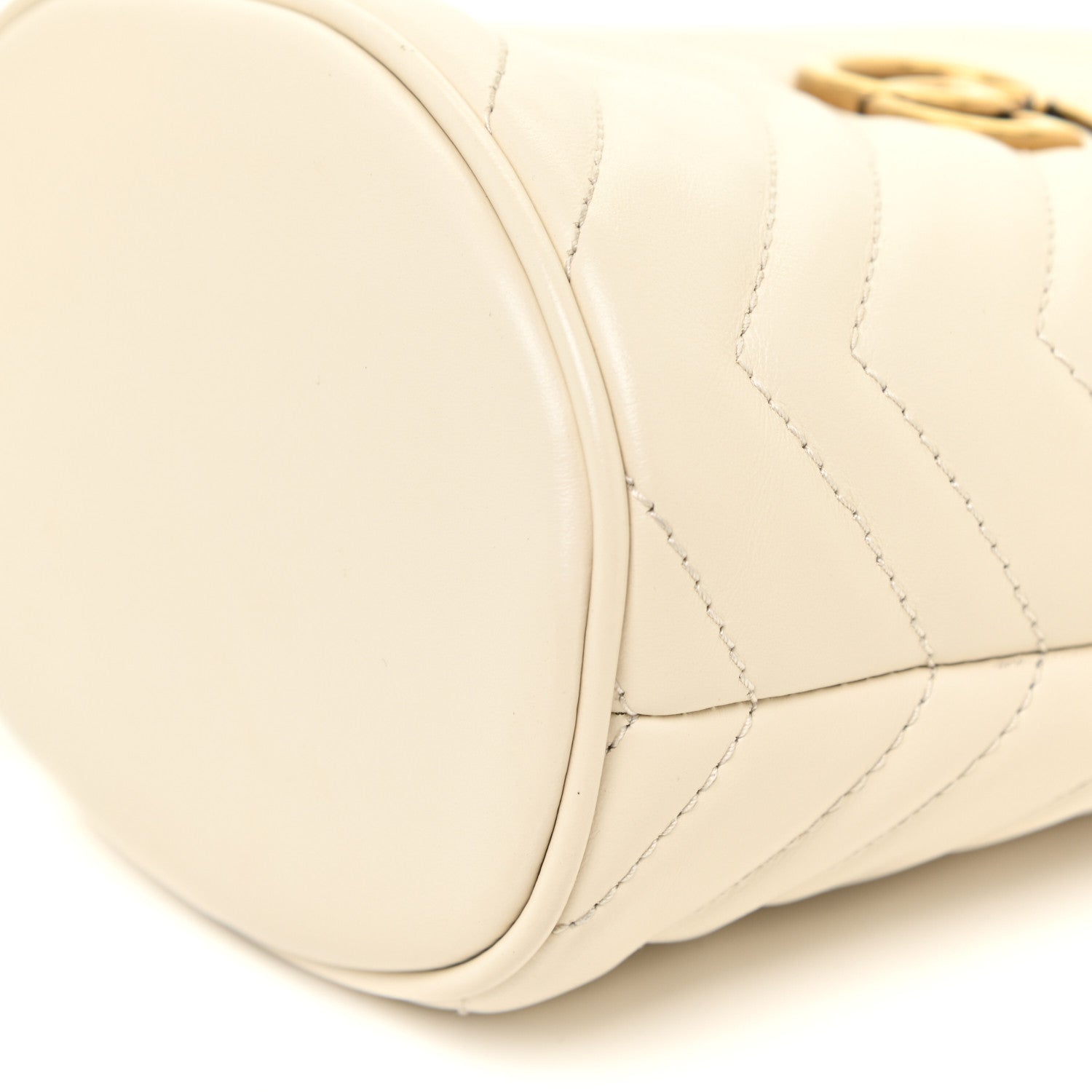 Gucci Calfskin Matelasse Mini GG Marmont 2.0 Bucket Bag White 9 of 10