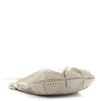 Burberry Calfskin Studded Hobo Beige 4 of 13