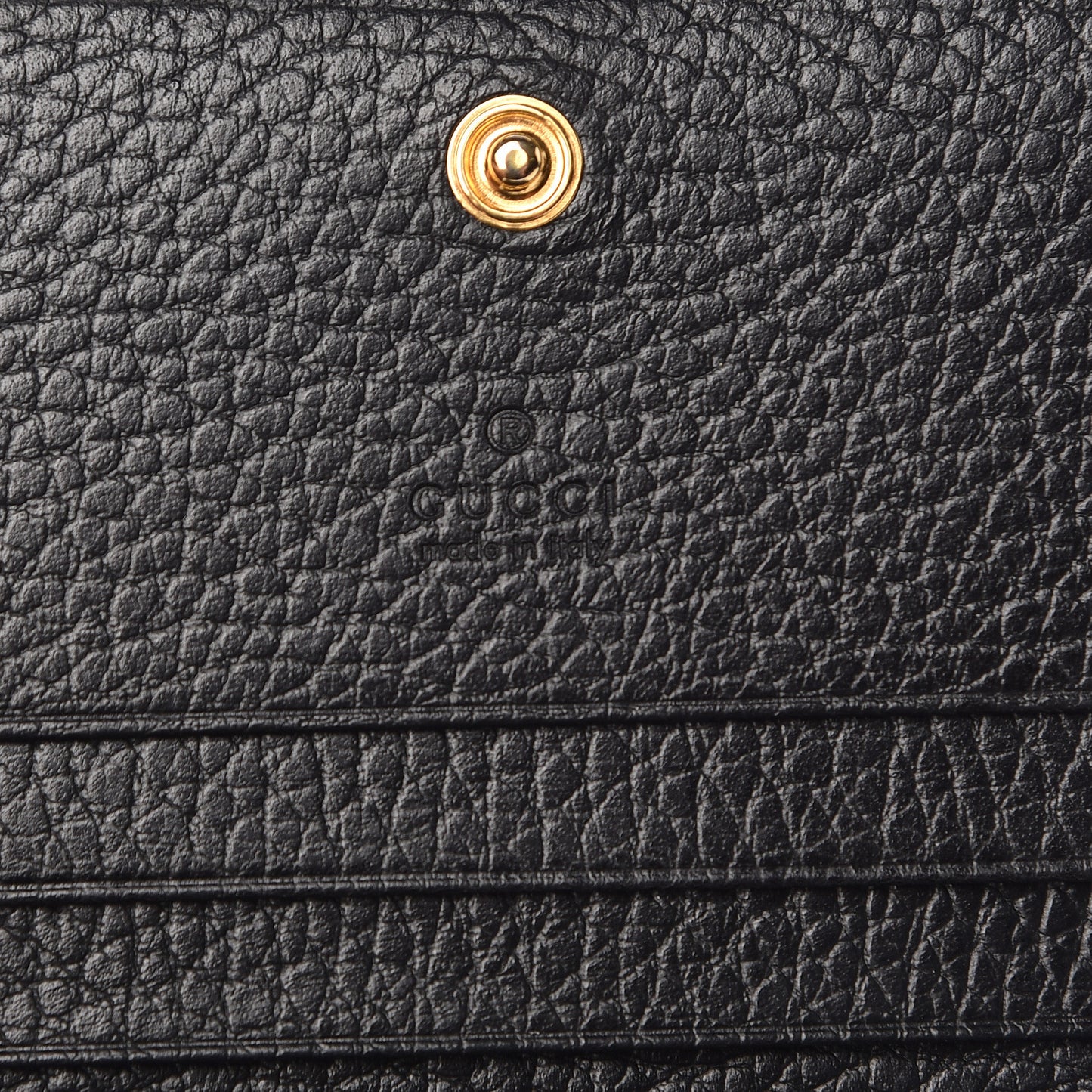 Pebbled Calfskin GG Marmont Card Case Black