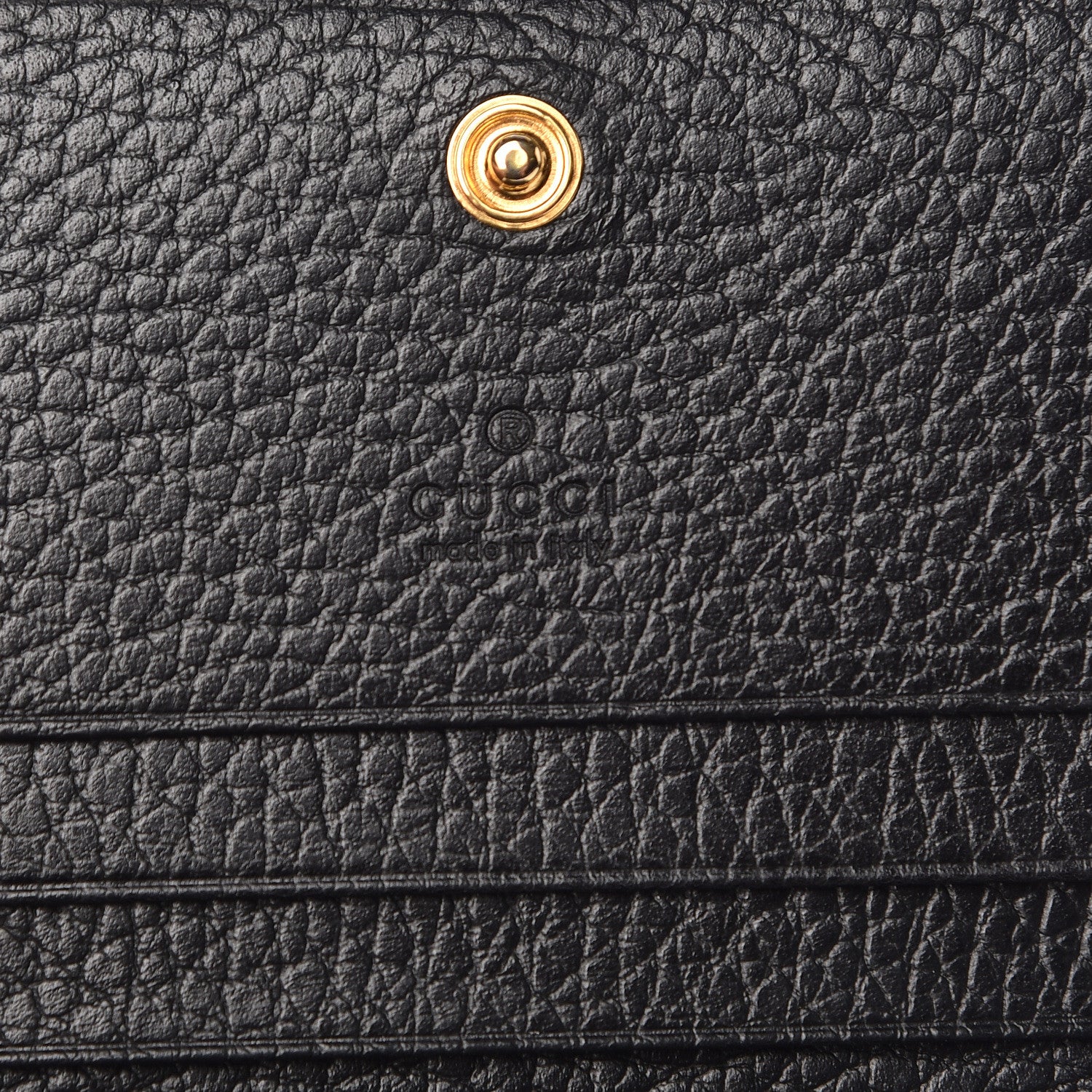 Gucci Pebbled Calfskin GG Marmont Card Case Black 6 of 8