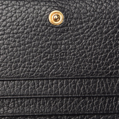 Gucci Pebbled Calfskin GG Marmont Card Case Black 6 of 8