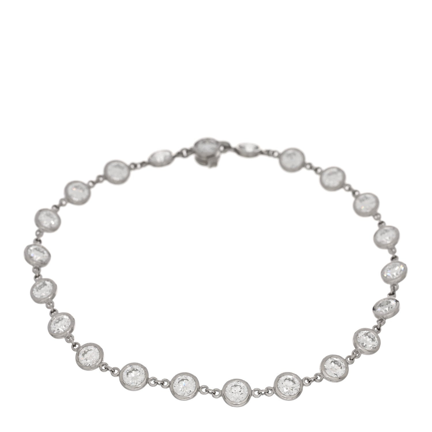 Tiffany Platinum Diamond 3.90ctw Diamonds by the Yard Tennis Bracelet 1 of 4