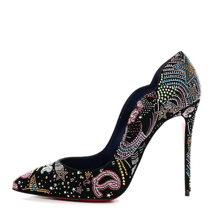 Christian Louboutin Suede Crystal Embellished Starlight Hot Chick 100 Pumps 40 Black Multicolor 1 of 10