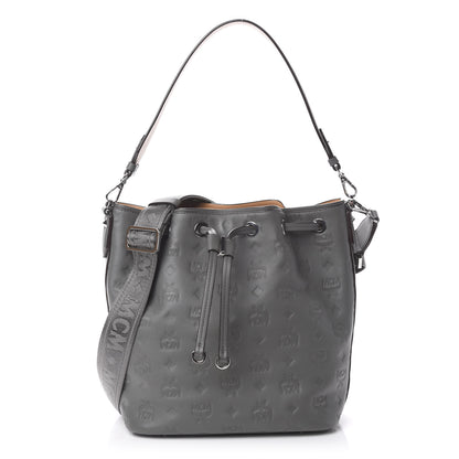 MCM Calfskin Ottomar Monogram Small Essential Bucket Charcoal 1 of 10