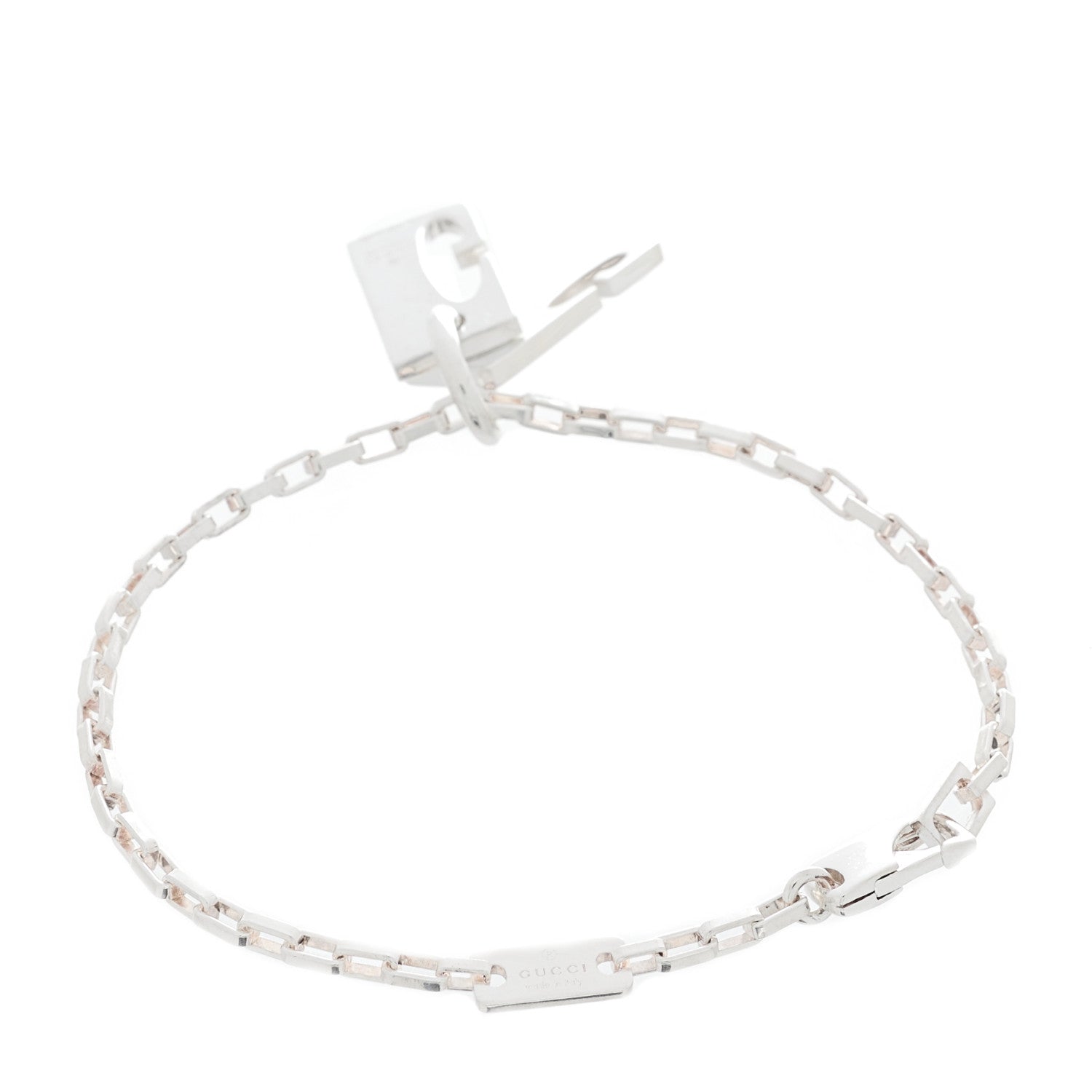 Gucci Sterling Silver Double G Charm Bracelet 2 of 5