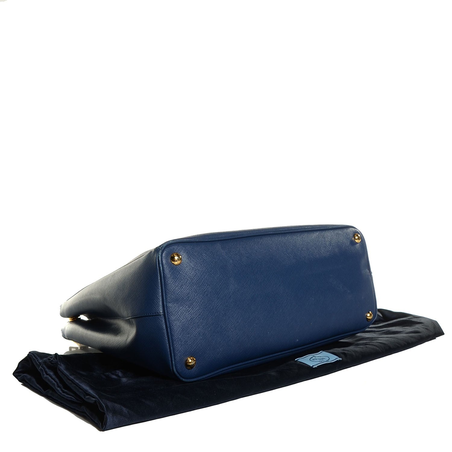 Prada Saffiano Lux Medium Double Zip Tote Bluette 4 of 11