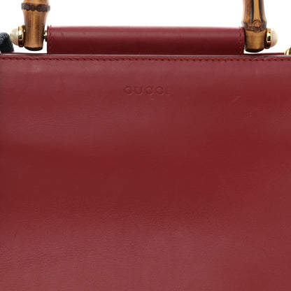Gucci Nappa Bamboo Web Small Nymphaea Top Handle Bag Hibiscus Red 8 of 13