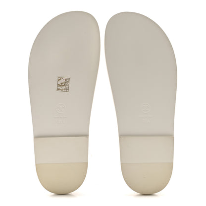 Chanel Lambskin Quilted Velcro Dad Chain CC Slide Sandals 39.5 White 6 of 11