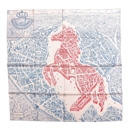 Hermes Silk La Cite Cavaliere Scarf 90 Rose The Blue Jean 1 of 4