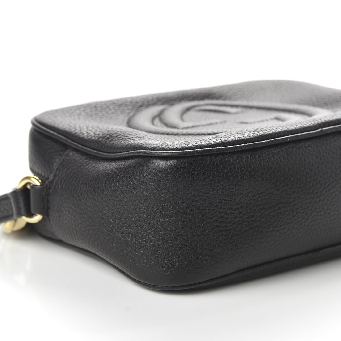 Pebbled Calfskin Small Soho Disco Bag Black