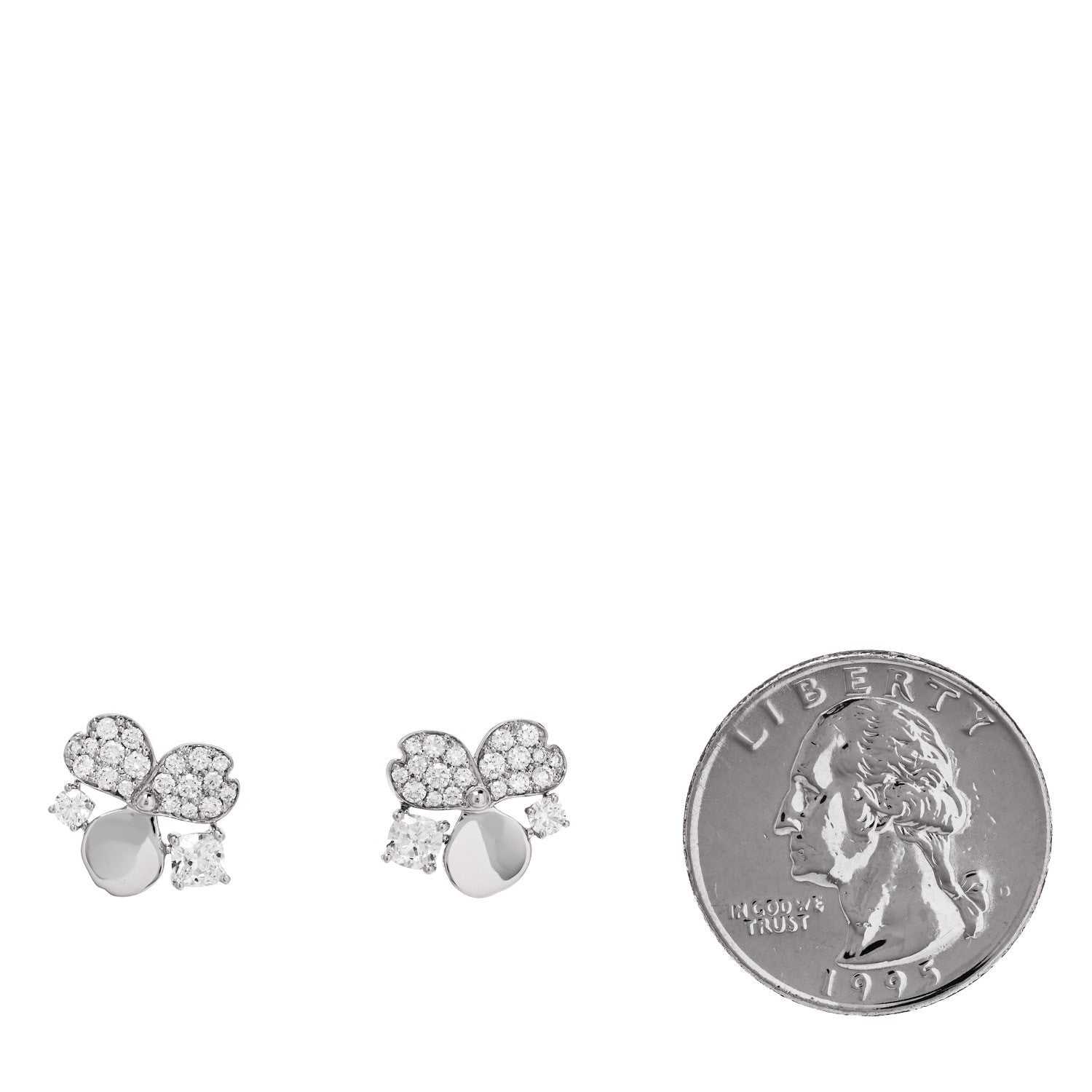 Tiffany Platinum Diamond Paper Flowers Cluster Earrings 2 of 5