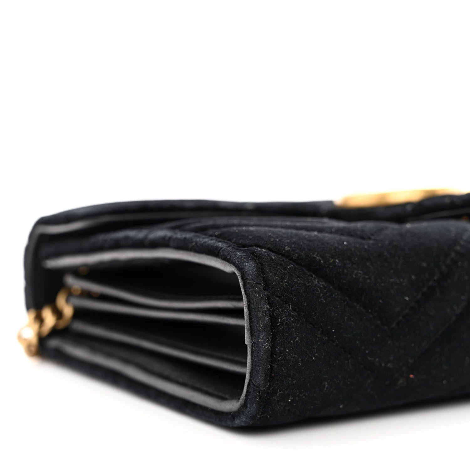 Gucci Velvet Matelasse GG Marmont Chain Wallet Black 10 of 13