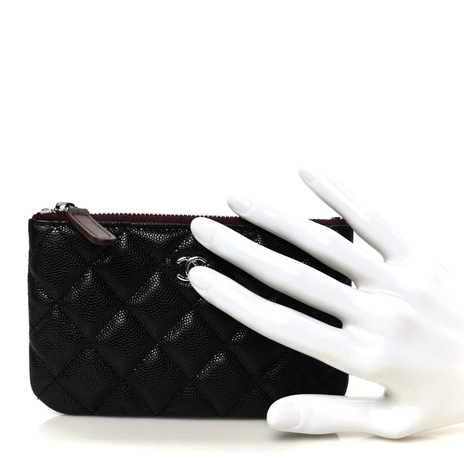 Chanel Caviar Quilted Small Cosmetic Case Black 2 of 9