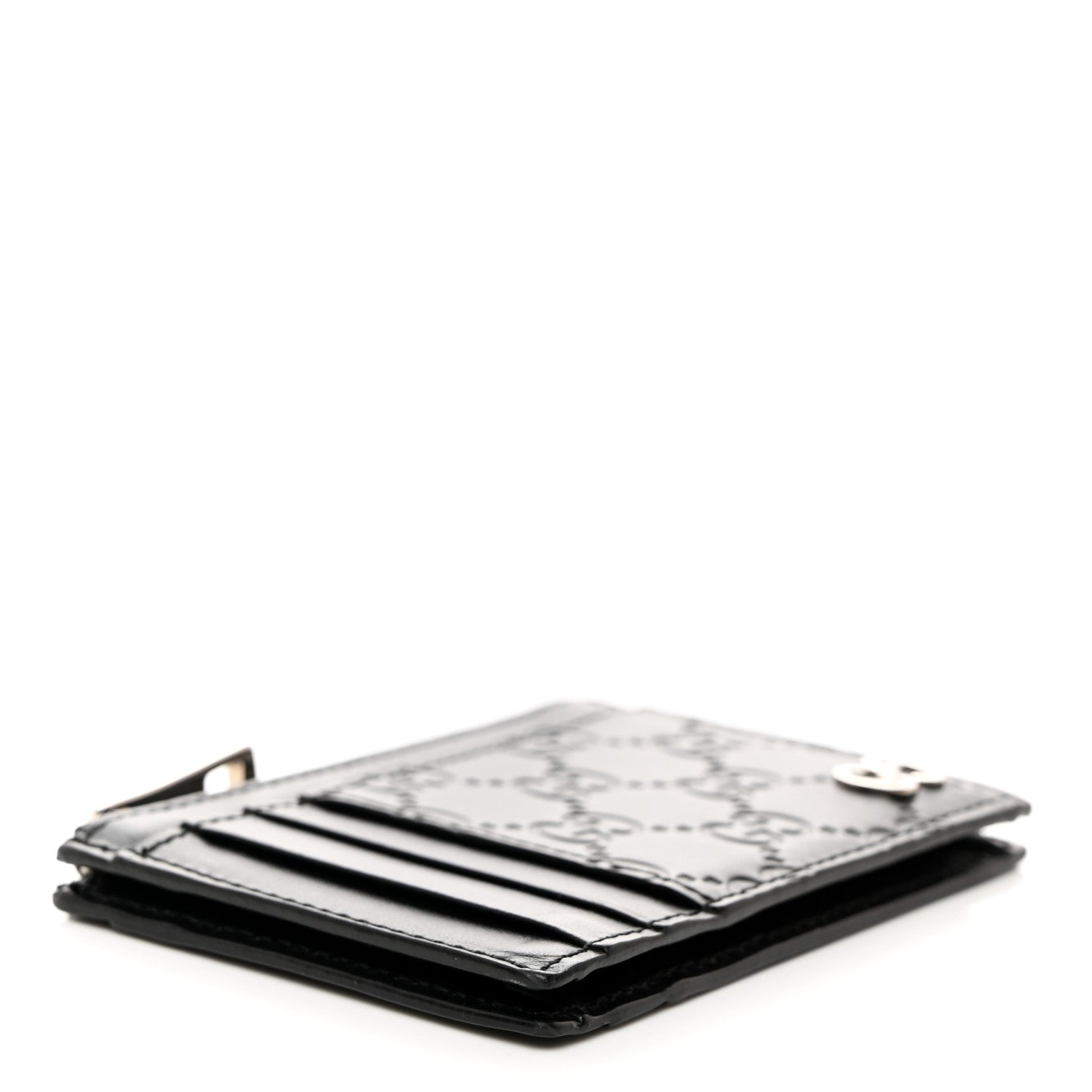 Gucci Guccissima Signature Coin Case Card Holder Black 4 of 7