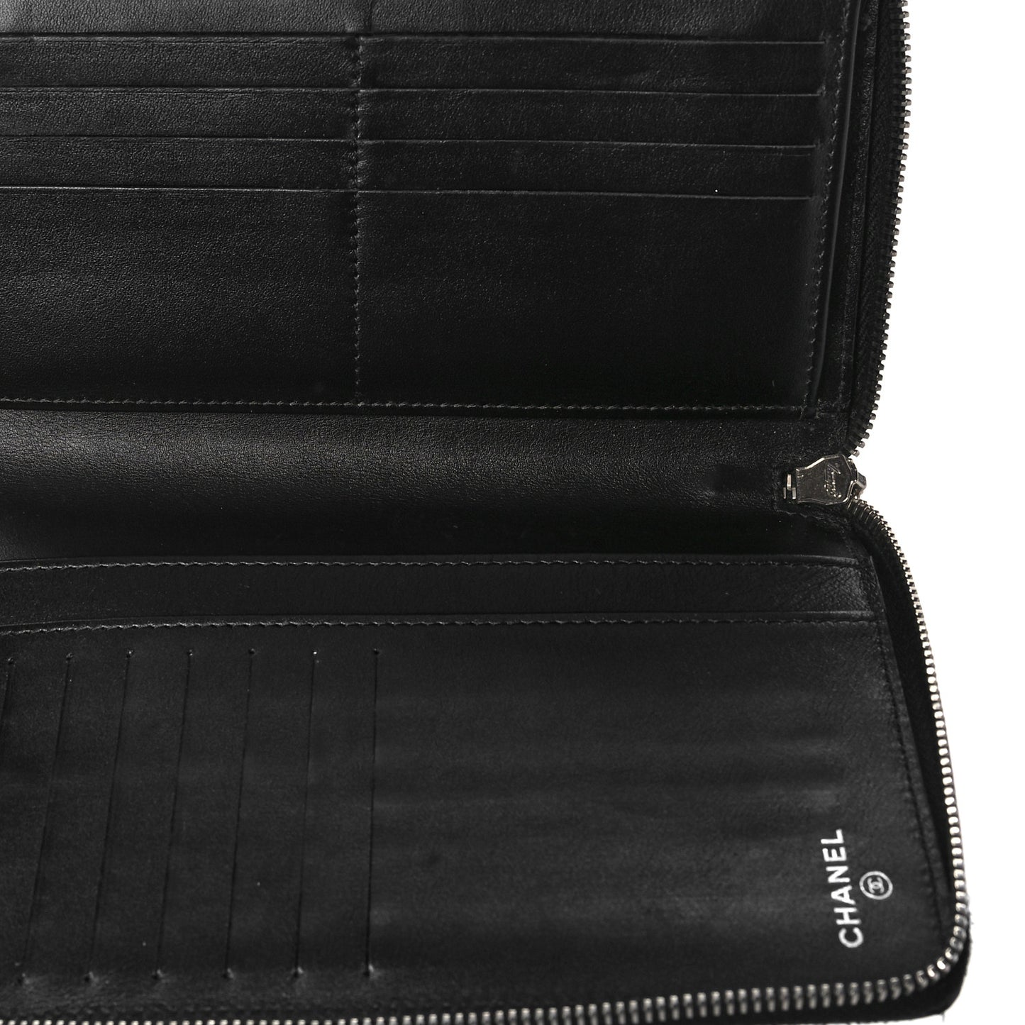 Patent Quilted Large Zip Around Organizer Wallet So Black