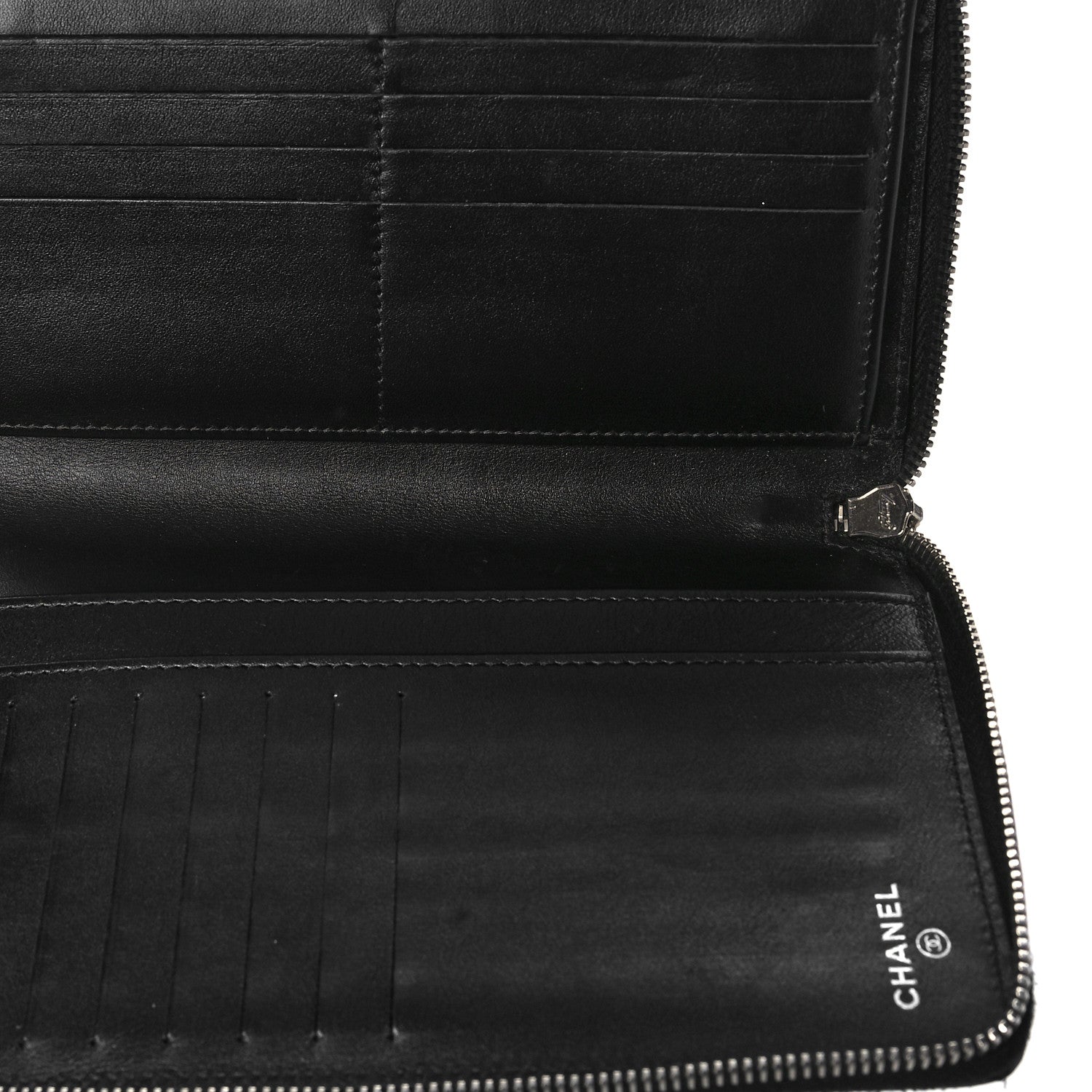 Chanel Patent Quilted Large Zip Around Organizer Wallet So Black 5 of 16