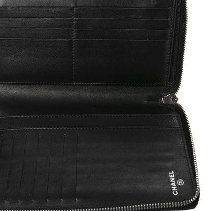 Chanel Patent Quilted Large Zip Around Organizer Wallet So Black 5 of 16