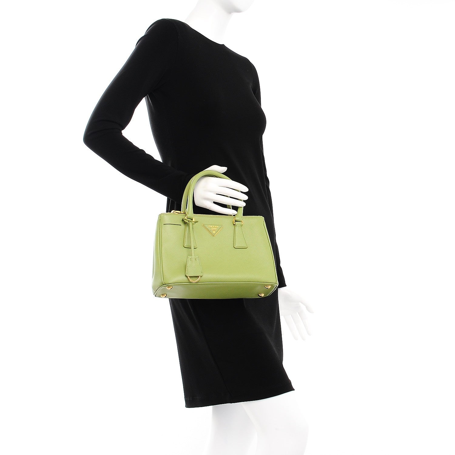 Prada Saffiano Lux Mini Galleria Double Zip Tote Prato 3 of 14