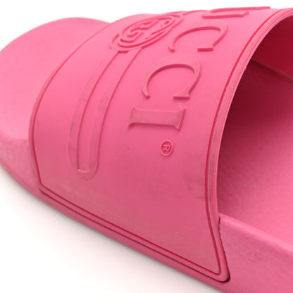 Gucci Rubber Womens Logo Slide Sandals 39 Fuchsia 9 of 10