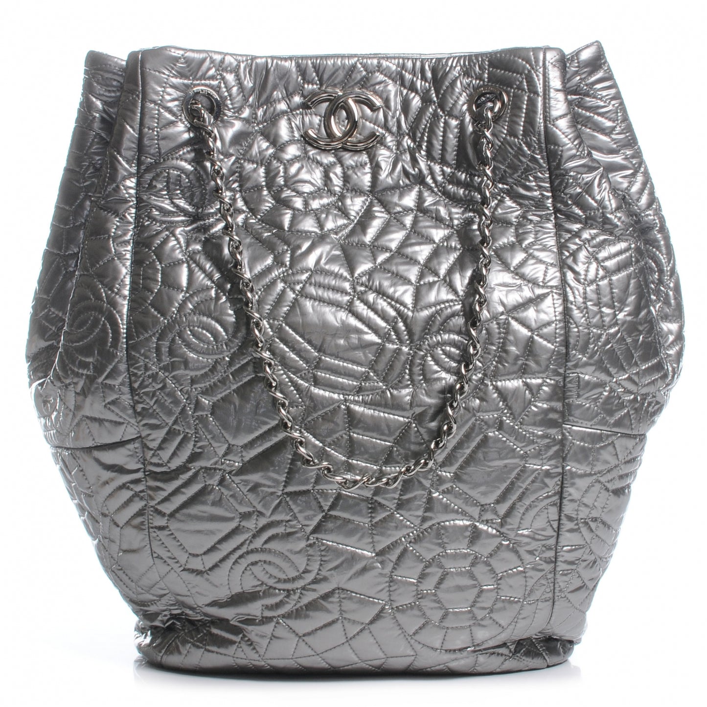Vinyl Graphic Edge Tote Silver