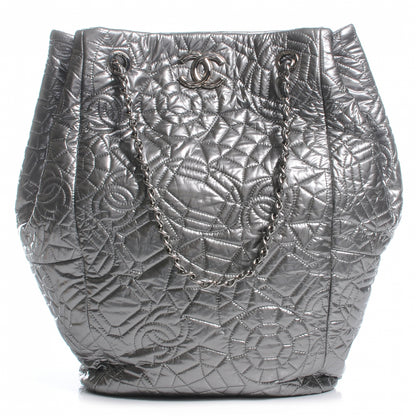 Chanel Vinyl Graphic Edge Tote Silver 1 of 8