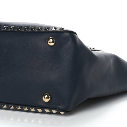 Valentino Garavani Vitello Medium Rockstud Tote Marine 8 of 11
