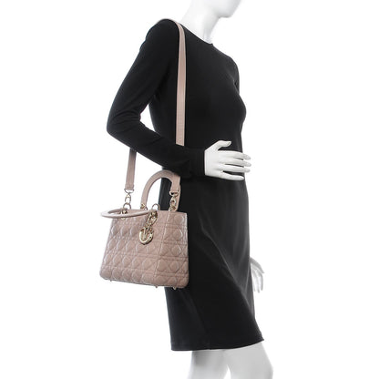Christian Dior Lambskin Cannage Medium Lady Dior Light Pink 2 of 8