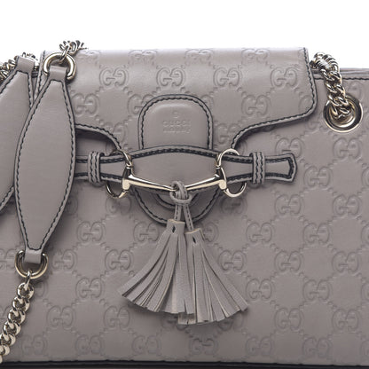 Gucci Guccissima Small Emily Chain Shoulder Bag Storm Grey 13 of 13