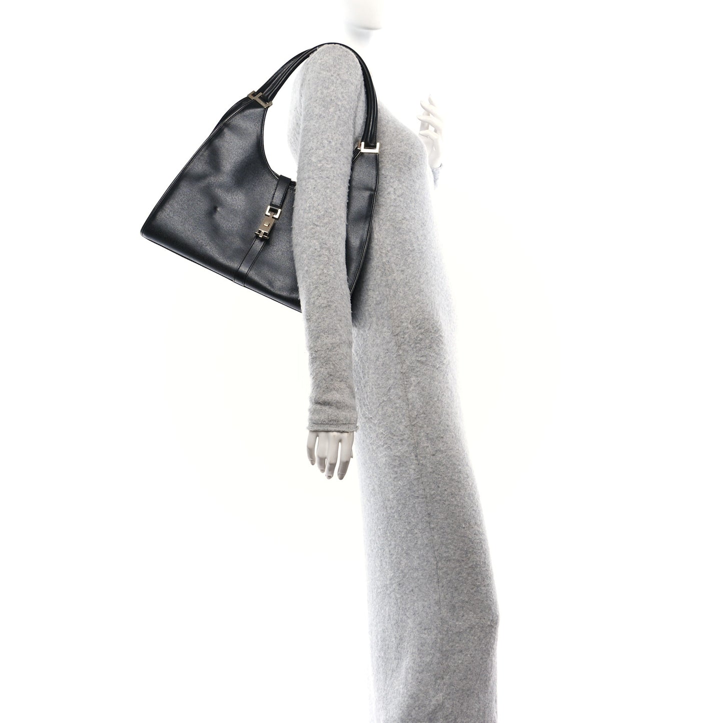 Calfskin Bardot Hobo Black