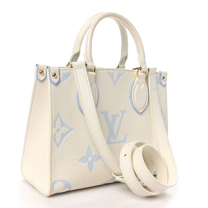 Louis Vuitton Empreinte Monogram Giant Onthego PM Latte Candy Blue 3 of 9