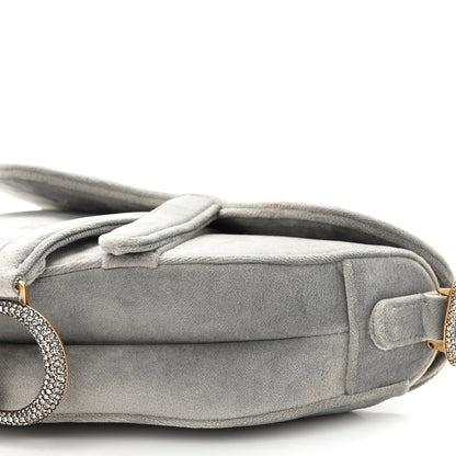 Christian Dior Velvet Crystal Mini Saddle Bag Grey 9 of 9