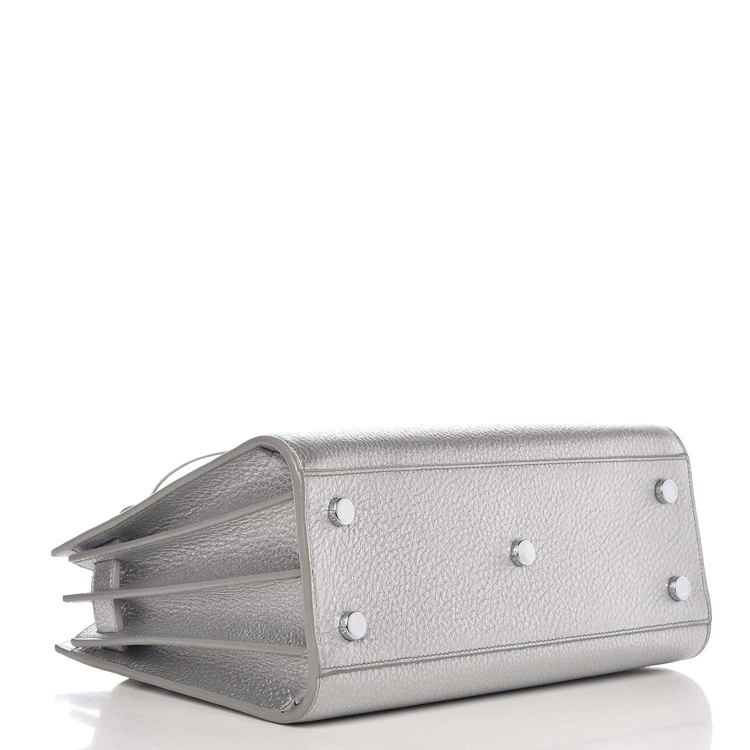 Saint Laurent Metallic Grained Calfskin Baby Sac De Jour Silver 4 of 9