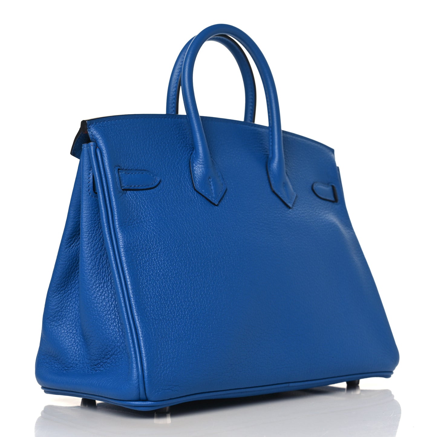 Taurillon Novillo Verso Birkin 25 Bleu Zellige Capucine