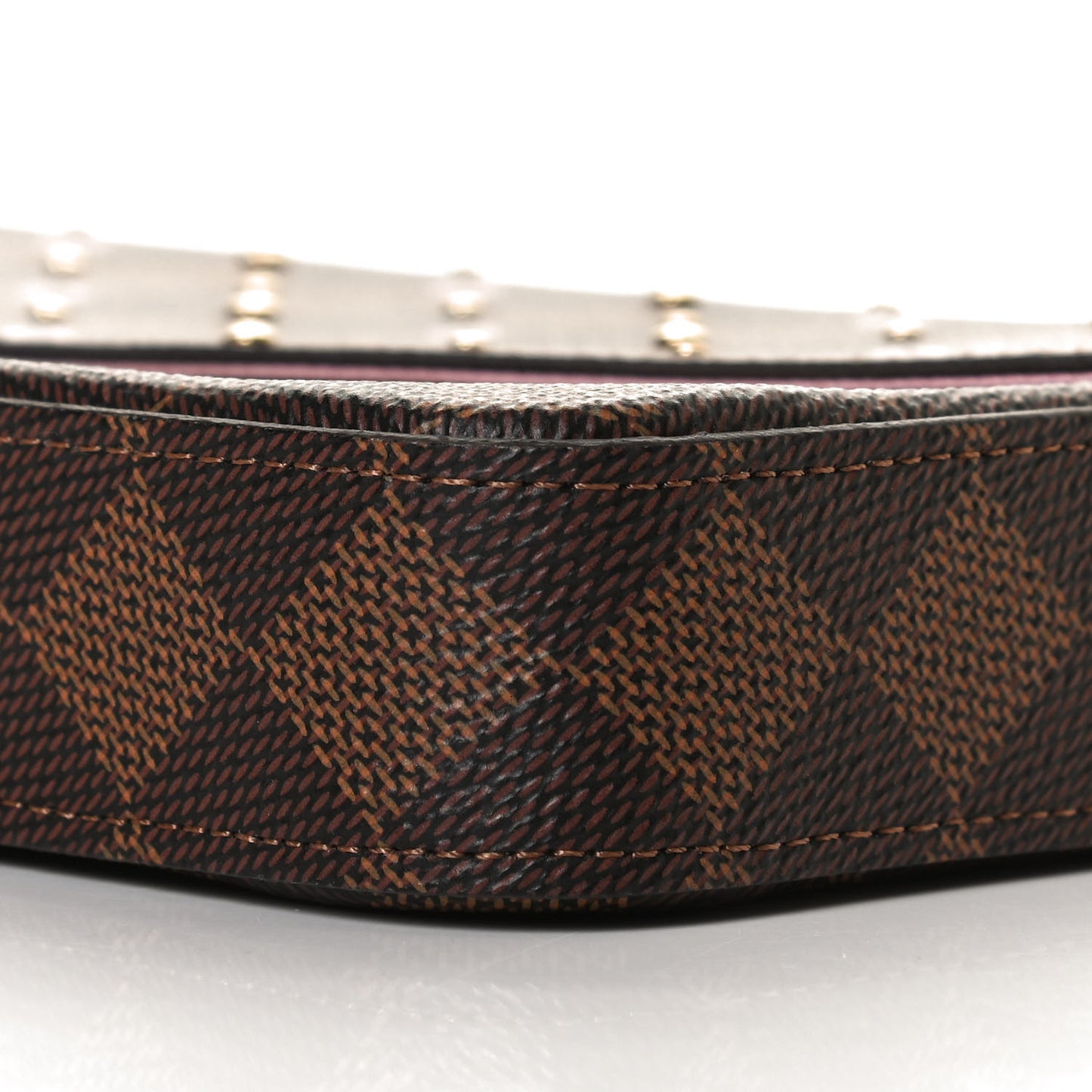 Damier Ebene Studded Pochette Felicie Chain Wallet