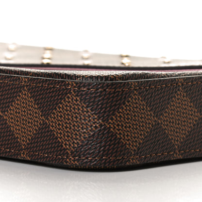Louis Vuitton Damier Ebene Studded Pochette Felicie Chain Wallet 9 of 12