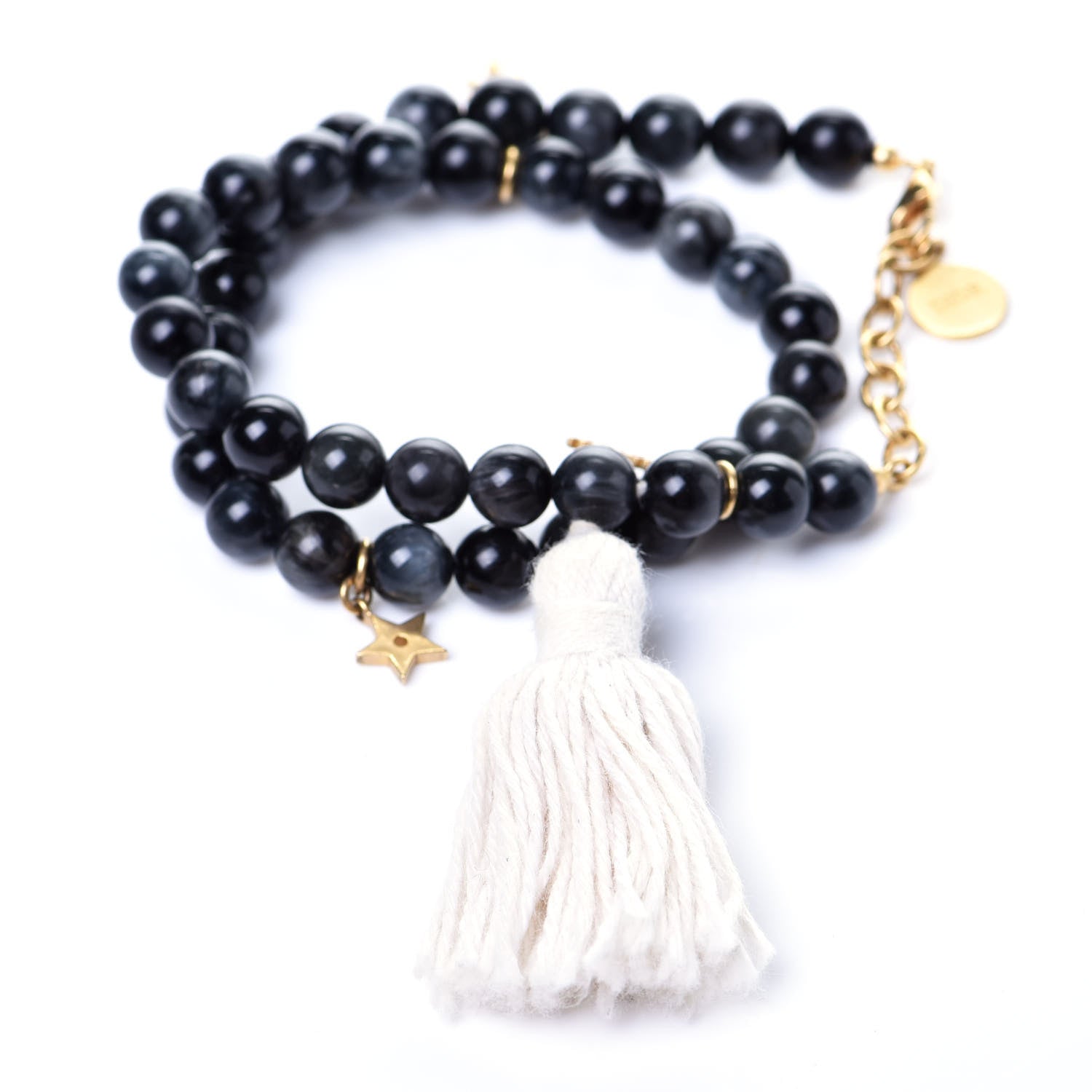 Christian Dior Metal Gray Hawk Jardin Double Bracelet Black Gold 9 of 10