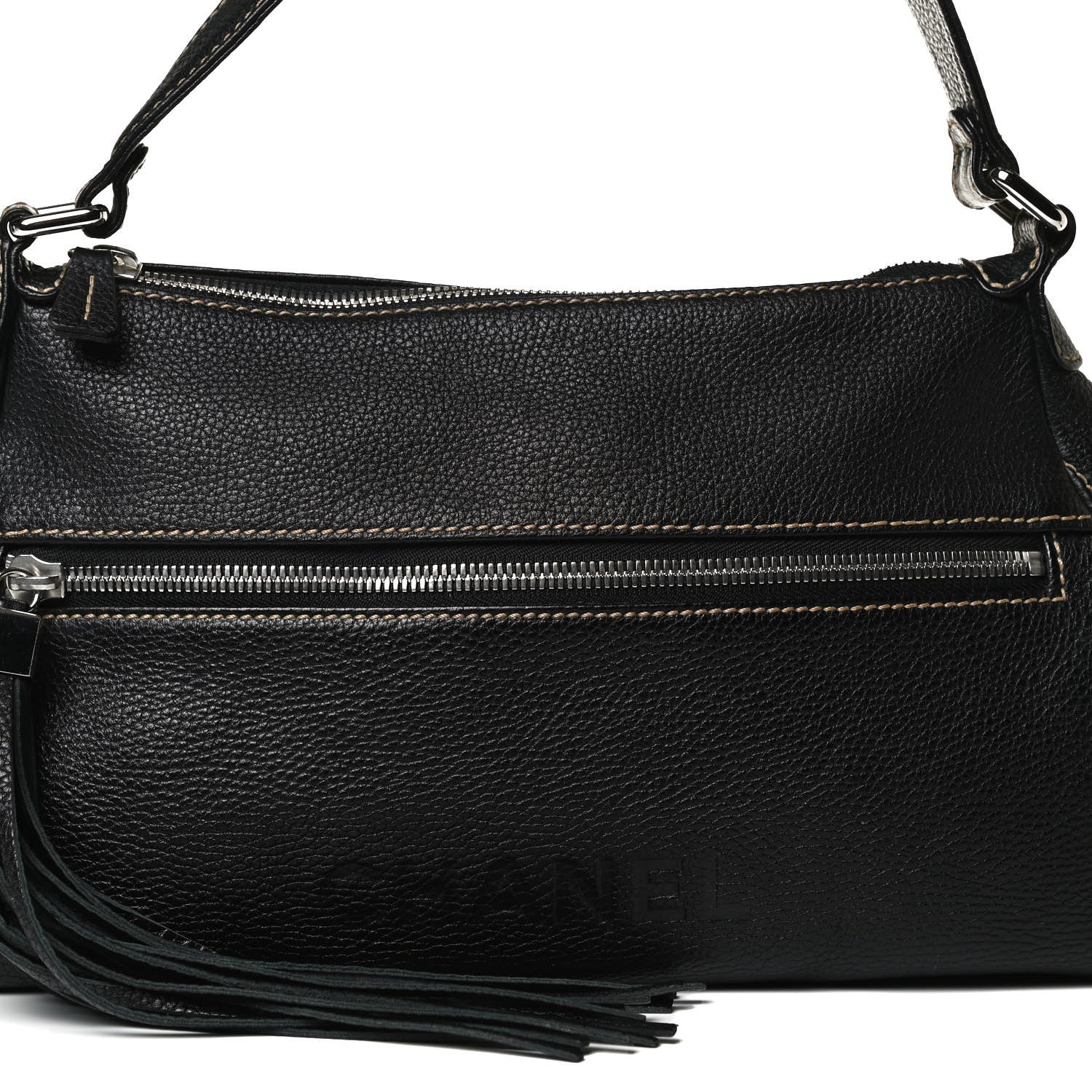 Chanel Calfskin Tassel Shoulder Bag Black 6 of 14