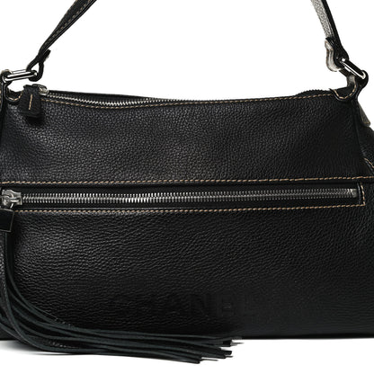 Chanel Calfskin Tassel Shoulder Bag Black 6 of 14