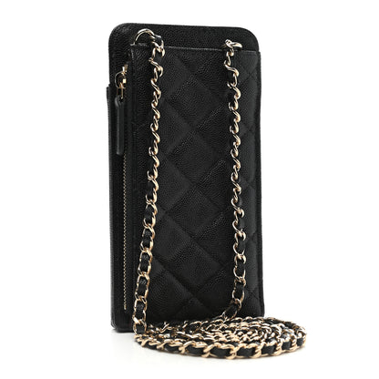 Chanel Caviar Quilted CC Phone Holder Black 3 of 12