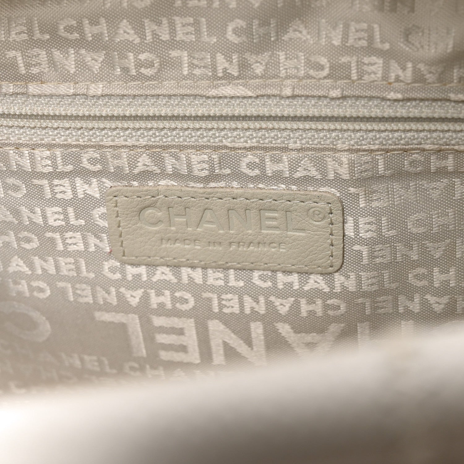 Chanel Caviar Square Stitched Bowler White 5 of 10