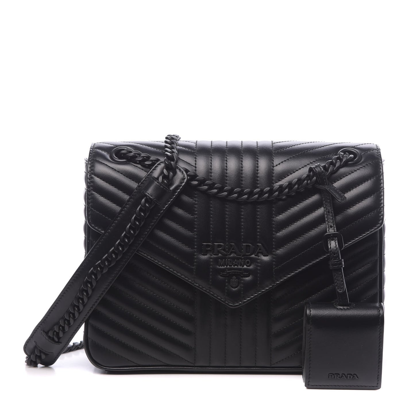 Soft Calf Impunture Diagramme Flap Black