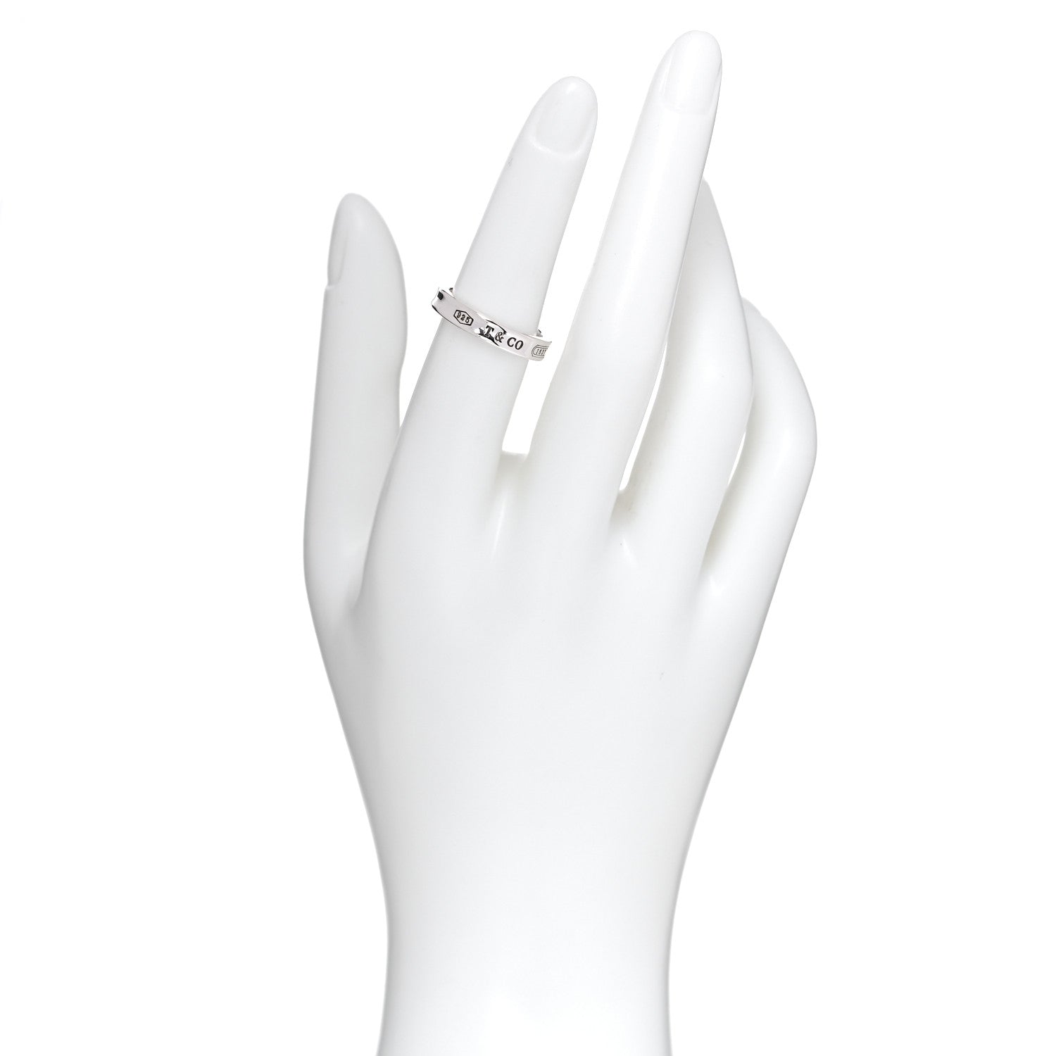 Tiffany Sterling Silver Narrow 1837 Band Ring 52 6 2 of 4