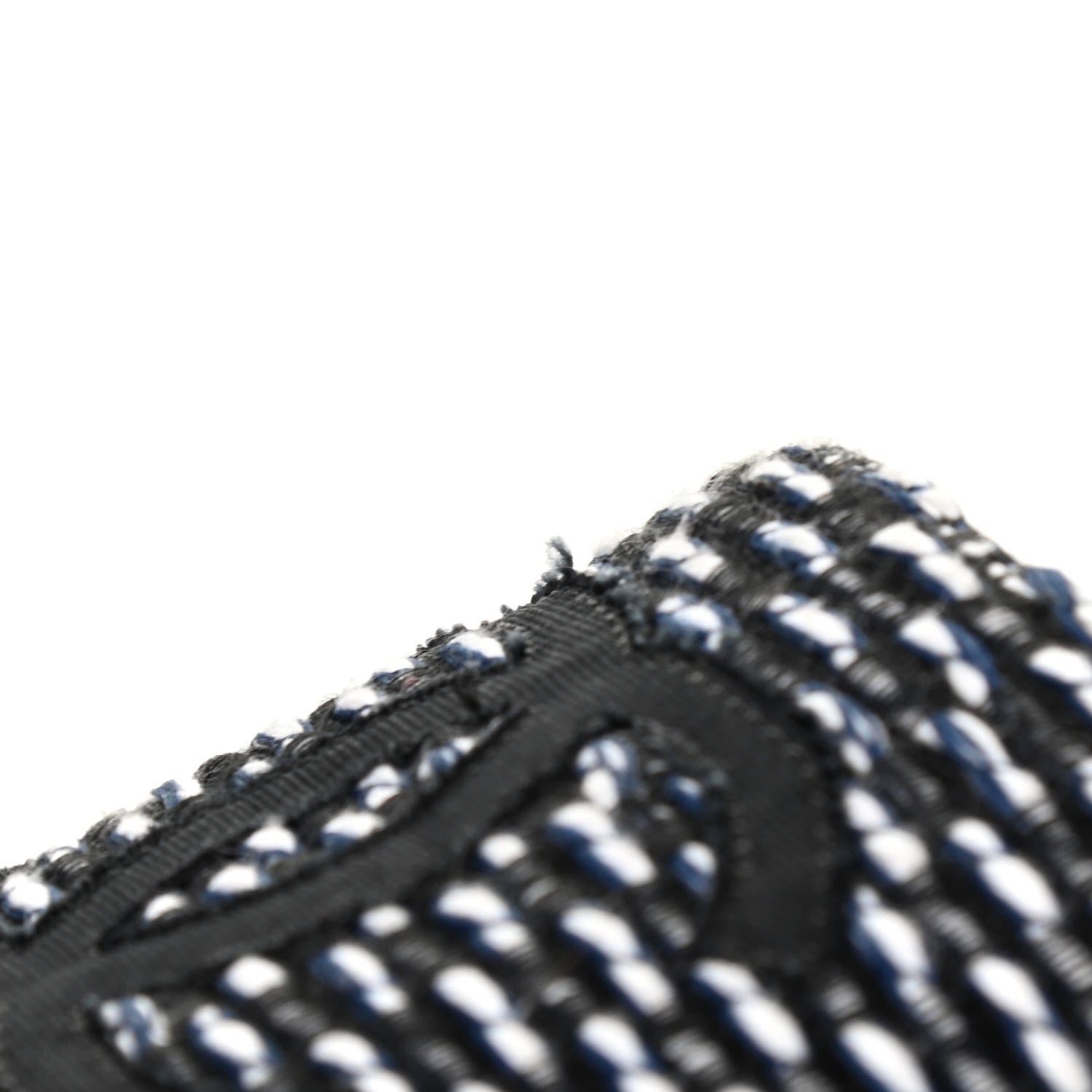 Chanel Tweed Grosgrain CC Espadrilles 36 Black Navy White 8 of 9