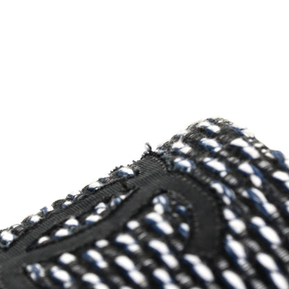 Chanel Tweed Grosgrain CC Espadrilles 36 Black Navy White 8 of 9