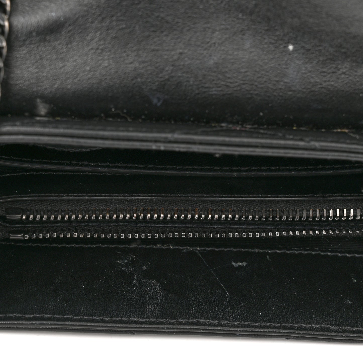 Calfskin Y Quilted Monogram Monochrome Small Loulou Chain Satchel Black